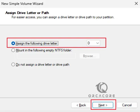 Specify the drive letter in Windows 11