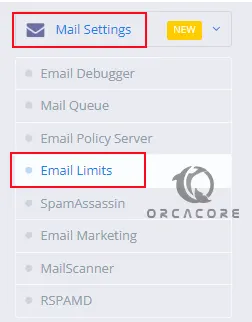 Mail Settings > Email Limits