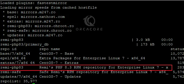 enable the Remi for PHP 8.3 on Centos 7