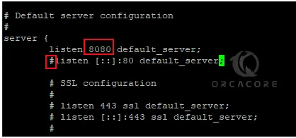 Change Nginx default port to 8080
