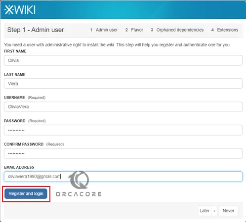 set up your Admin user for XWiki on Debian 12