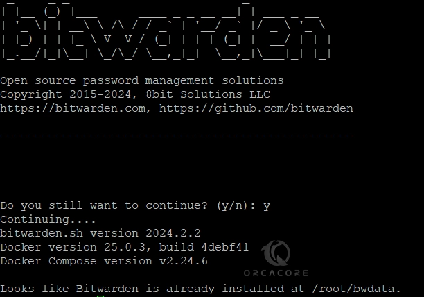 Run Bitwarden installer script