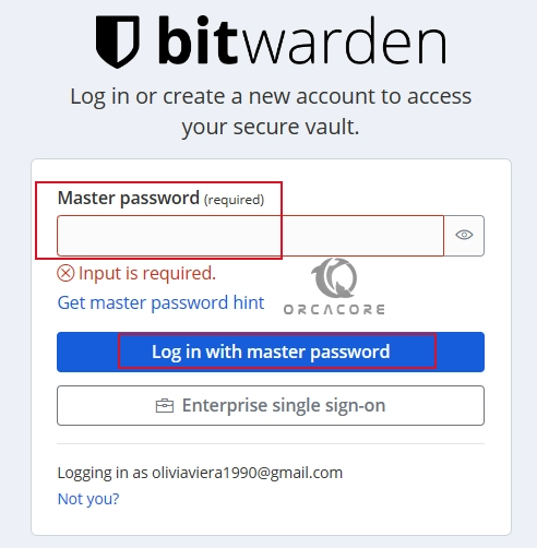 Login to Bitwarden password manager