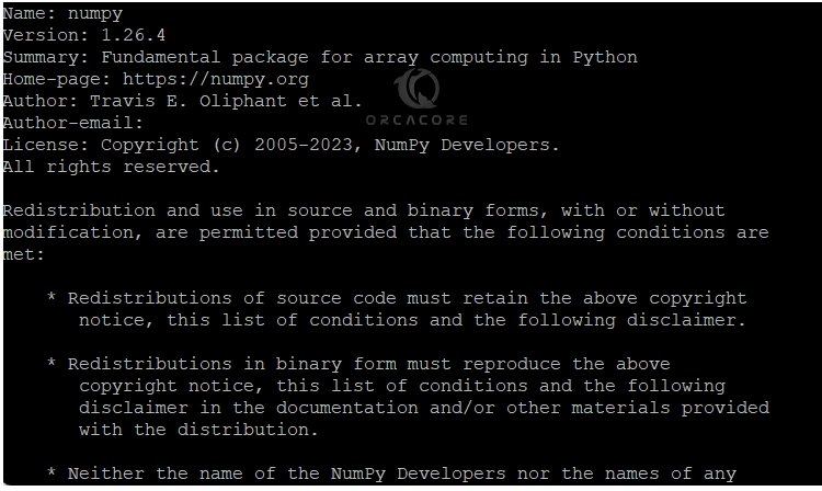 verify whether NumPy is now part of your Python packages