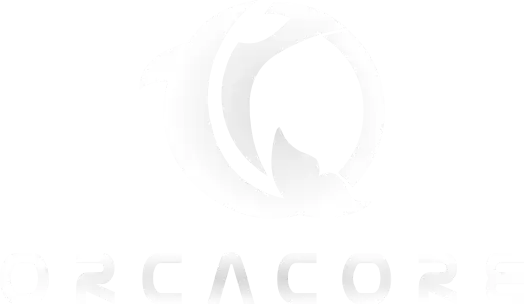 Orcacore white logo