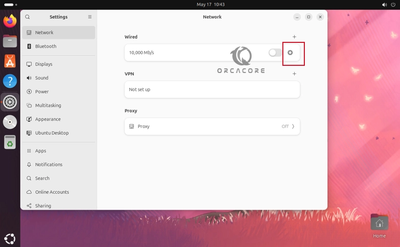 Ubuntu 24.04 Network - Wired settings 