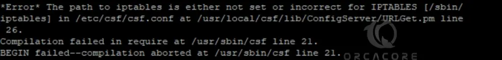 Fix CSF Error - Path to iptables Not Set or Incorrect