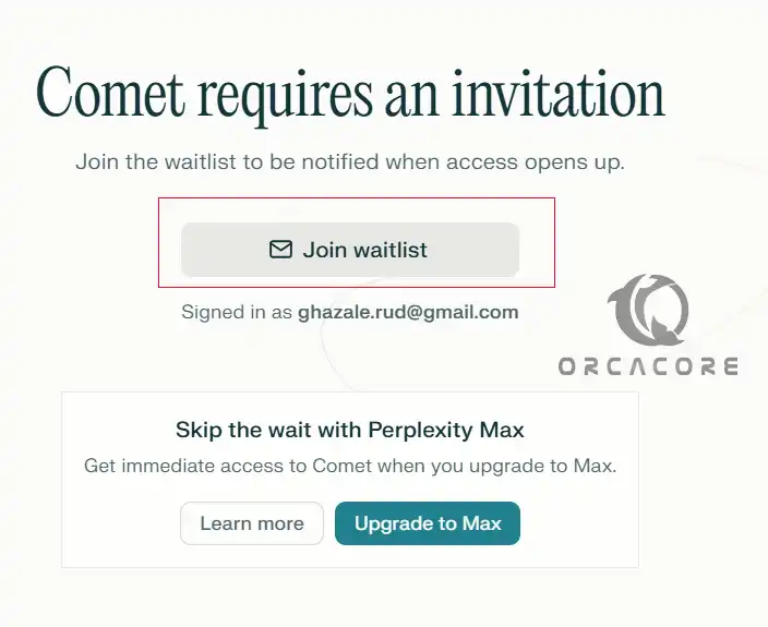 Comet browser waitlist