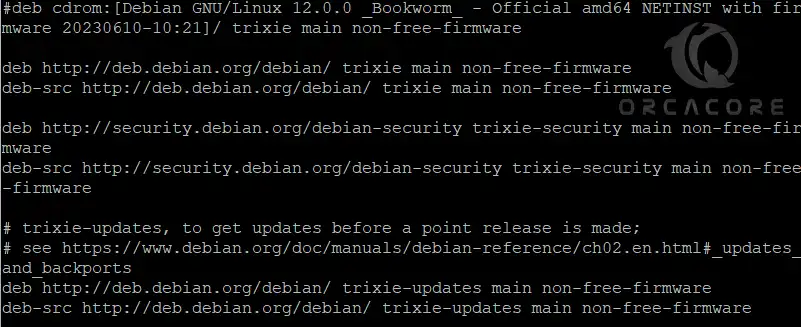 Debian 13’s sources.list file