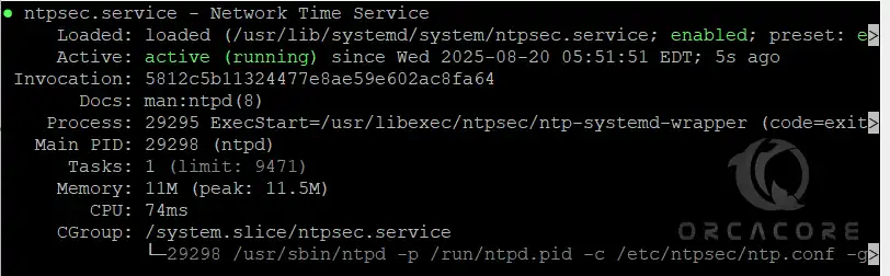 Check NTP service status
