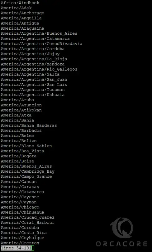 list all available timezones in AlmaLinux 10