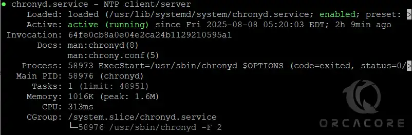 Check Chrony service on AlmaLinux 10