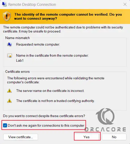 Identify remote desktop
